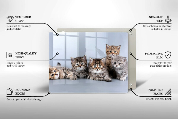 Skleněná deska do kuchyně Sladká koťátka