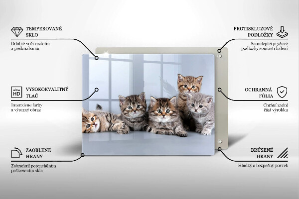 Skleněná deska do kuchyně Sladká koťátka