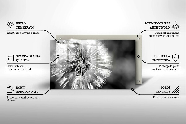 Skleněná deska do kuchyně Jemná pampeliška