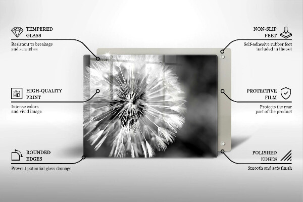 Skleněná deska do kuchyně Jemná pampeliška