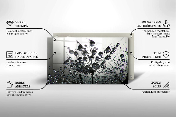 Skleněná deska do kuchyně Pampelišky a rosa