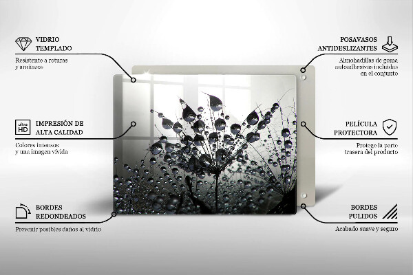 Skleněná deska do kuchyně Pampelišky a rosa