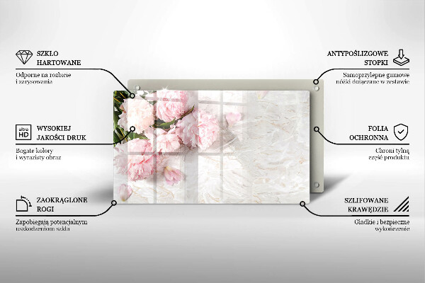 Skleněná deska do kuchyně Jemné květy růží