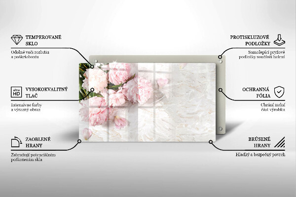 Skleněná deska do kuchyně Jemné květy růží