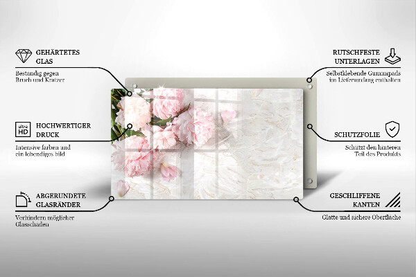 Skleněná deska do kuchyně Jemné květy růží