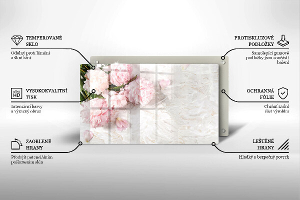 Skleněná deska do kuchyně Jemné květy růží