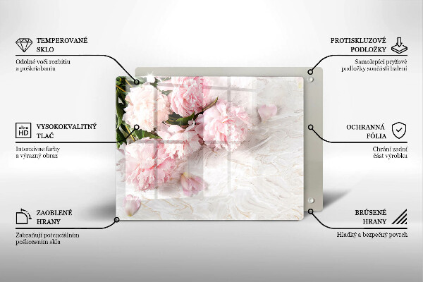 Skleněná deska do kuchyně Jemné květy růží