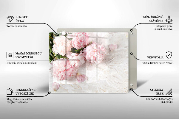 Skleněná deska do kuchyně Jemné květy růží