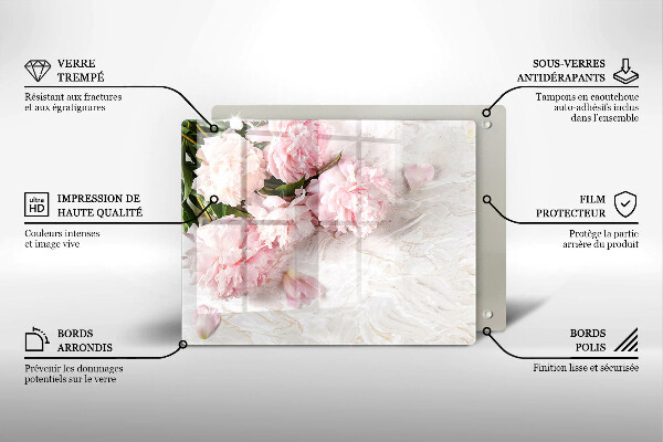 Skleněná deska do kuchyně Jemné květy růží