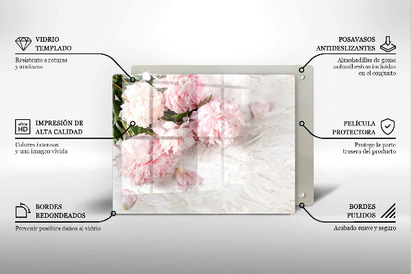 Skleněná deska do kuchyně Jemné květy růží