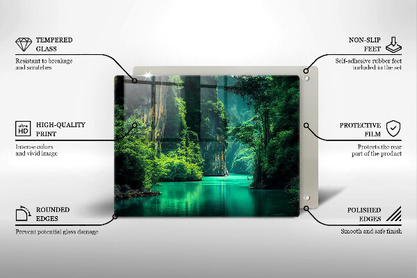 Krájecí prkénko skleněné Krajina laguny