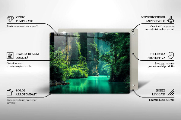 Krájecí prkénko skleněné Krajina laguny