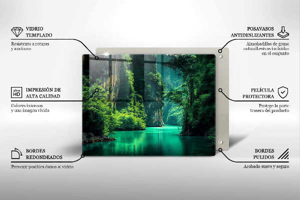 Krájecí prkénko skleněné Krajina laguny