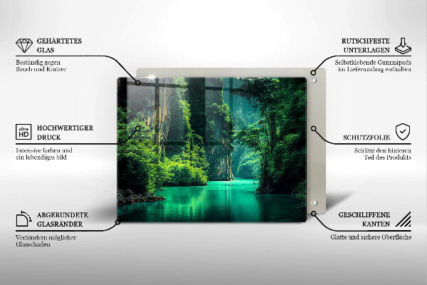 Krájecí prkénko skleněné Krajina laguny