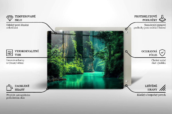 Krájecí prkénko skleněné Krajina laguny