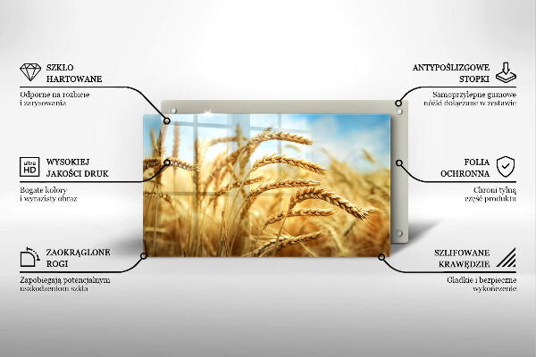 Krájecí prkénko skleněné Klasy obilovin na poli
