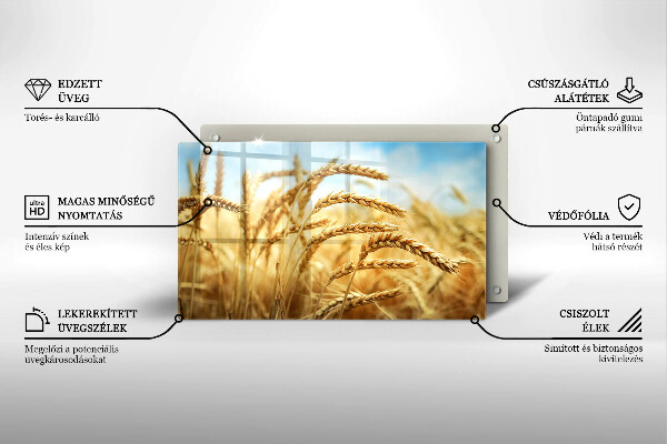 Krájecí prkénko skleněné Klasy obilovin na poli