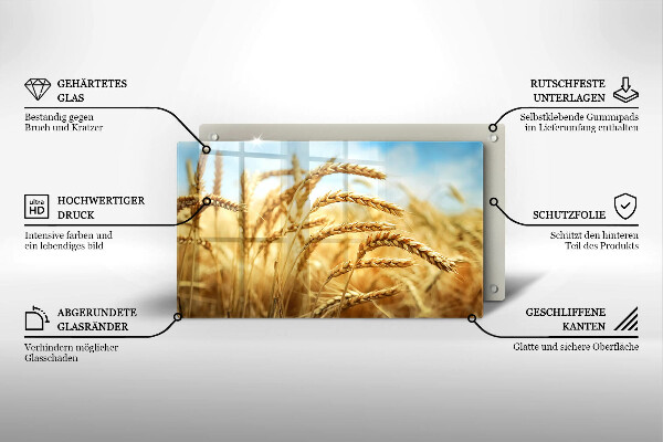 Krájecí prkénko skleněné Klasy obilovin na poli