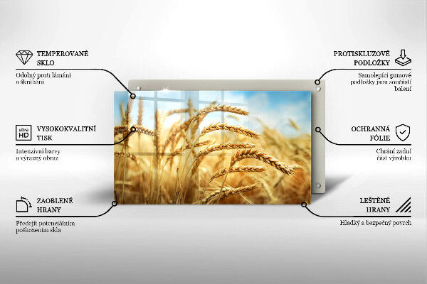 Krájecí prkénko skleněné Klasy obilovin na poli