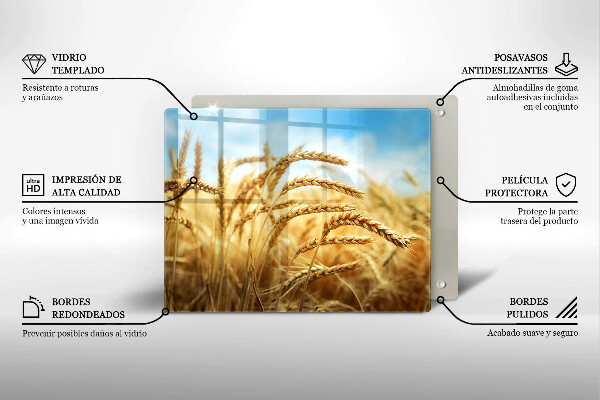 Krájecí prkénko skleněné Klasy obilovin na poli