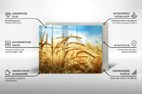 Krájecí prkénko skleněné Klasy obilovin na poli