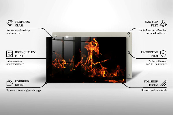 Krájecí prkénko skleněné Zapal živý plamen