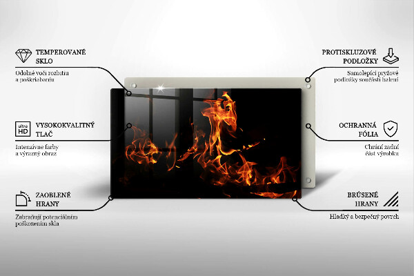 Krájecí prkénko skleněné Zapal živý plamen