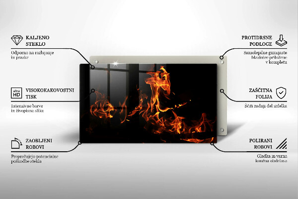 Krájecí prkénko skleněné Zapal živý plamen