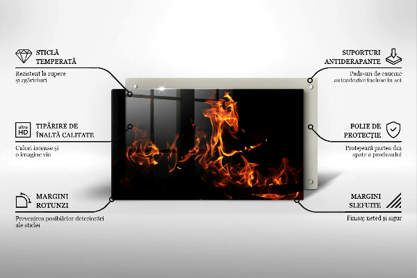 Krájecí prkénko skleněné Zapal živý plamen