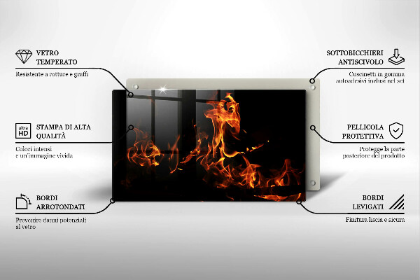 Krájecí prkénko skleněné Zapal živý plamen