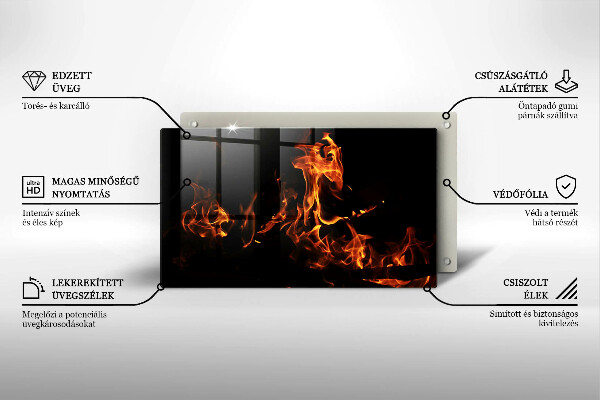 Krájecí prkénko skleněné Zapal živý plamen