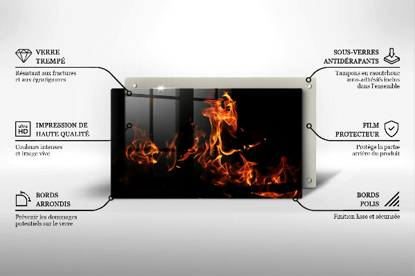 Krájecí prkénko skleněné Zapal živý plamen