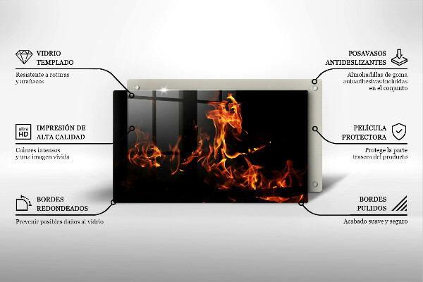 Krájecí prkénko skleněné Zapal živý plamen