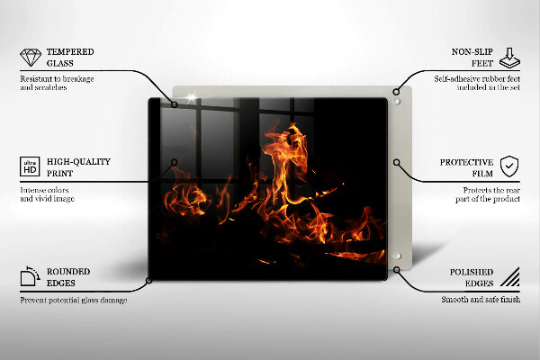 Krájecí prkénko skleněné Zapal živý plamen