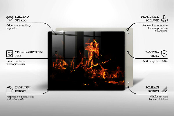 Krájecí prkénko skleněné Zapal živý plamen