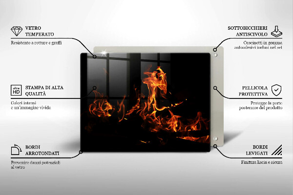 Krájecí prkénko skleněné Zapal živý plamen