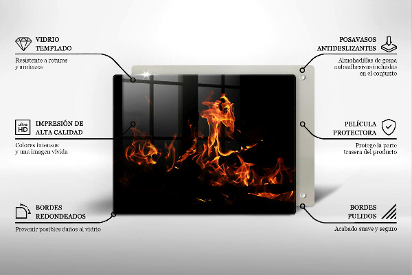 Krájecí prkénko skleněné Zapal živý plamen