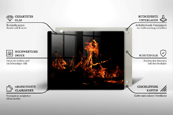 Krájecí prkénko skleněné Zapal živý plamen