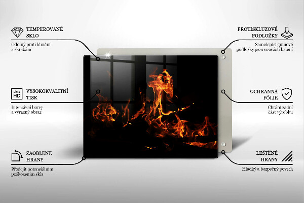 Krájecí prkénko skleněné Zapal živý plamen