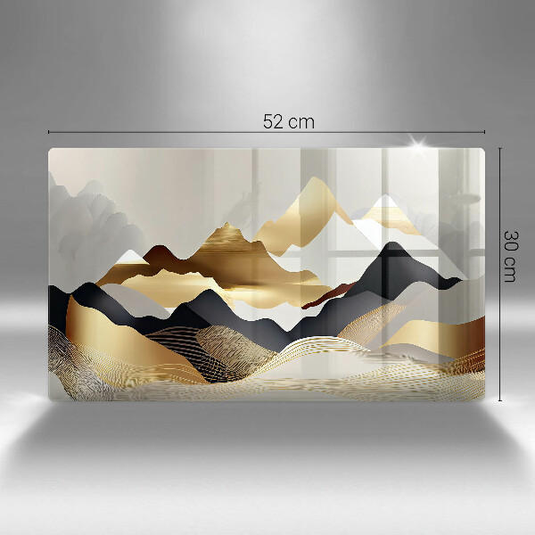 Krájecí prkénko skleněné Abstraktní zlaté hory