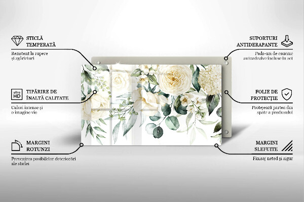 Krájecí prkénko skleněné Akvarel květiny