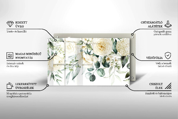 Krájecí prkénko skleněné Akvarel květiny