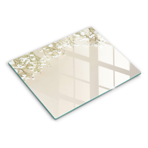 Krájecí prkénko skleněné Sádrové boho květiny