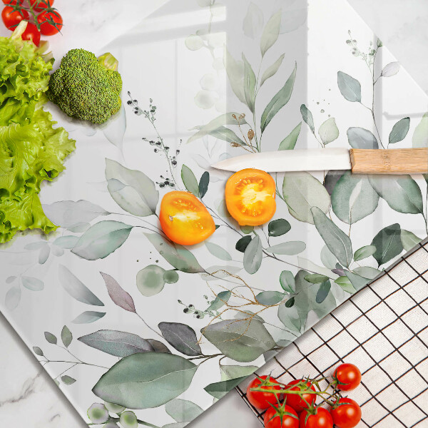 Krájecí prkénko skleněné Akvarel rostliny