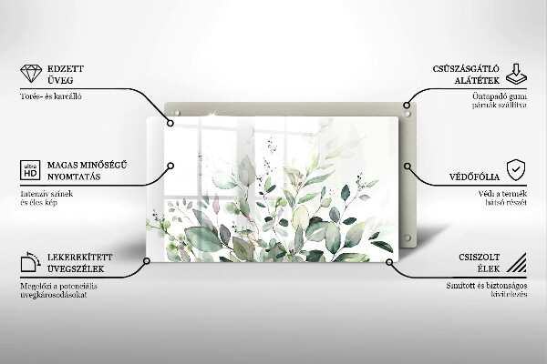 Krájecí prkénko skleněné Akvarel rostliny