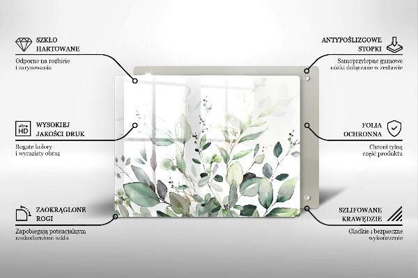 Krájecí prkénko skleněné Akvarel rostliny