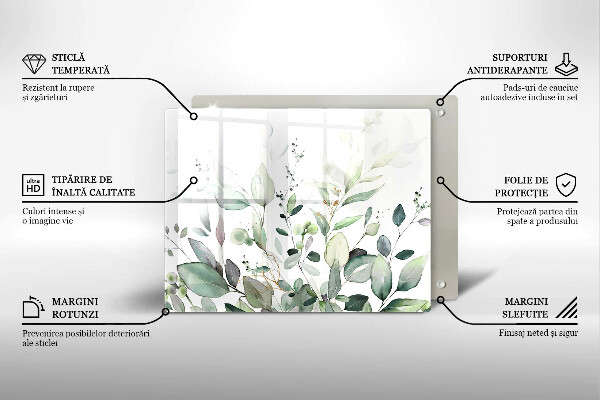 Krájecí prkénko skleněné Akvarel rostliny