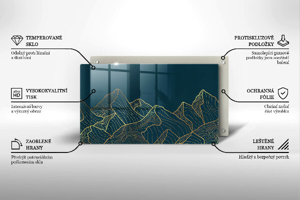 Krájecí prkénko skleněné Abstraktní hory