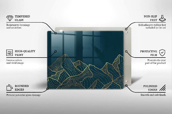 Krájecí prkénko skleněné Abstraktní hory