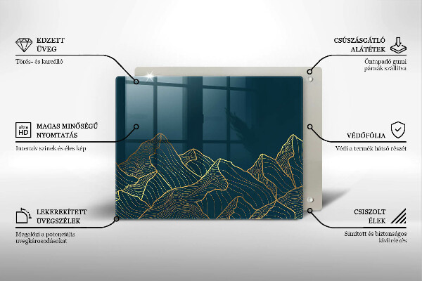 Krájecí prkénko skleněné Abstraktní hory
